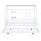preview thumbnail 8 of 12, Twin Metal House Bed with Trundle, Sturdy Bedframe w/Built-in Shelf and Grid for Kids Bedroom, Dorm, No Box Spring Needed, White