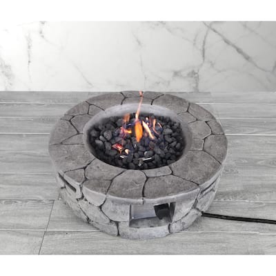 Living Source International 9'' H x 28'' W Fiber Reinforced Concrete Outdoor Fire pit(Stone Gray)