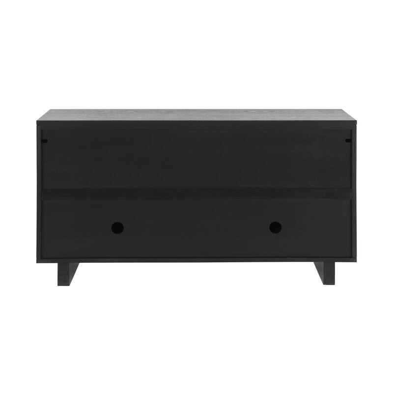 Roomfitters Modern 4-Door Sideboard Storage Cabinet with Geometric Panels, 59 Inch