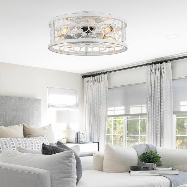 Cusp Barn 20-In Retro Distressed White Ceiling Fan, Farmhouse Rustic