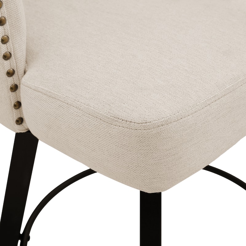 LUE BONA 26" Swivel Counter Height Swivel Bar Stools Set of 4 Upholstered Counter Stools - 26" H
