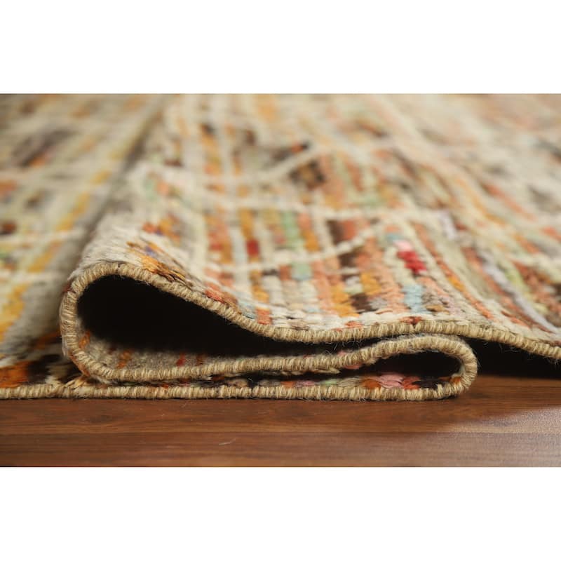 Trellis Moroccan Oriental Rug Handmade Living Room Wool Carpet - 6'6" x 9'9"