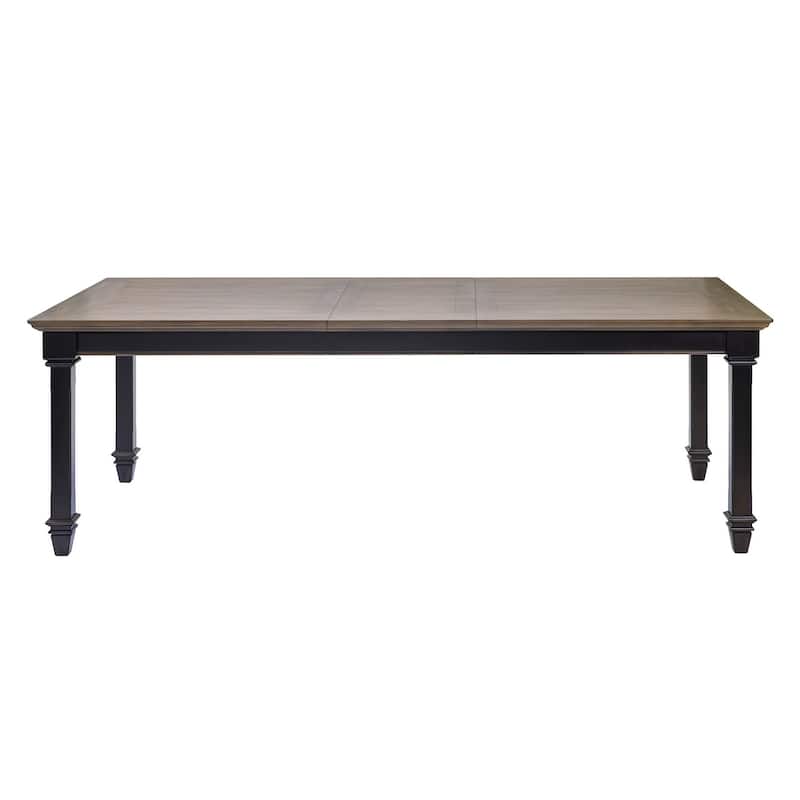 Traditional Wood Kitchen Extension Dining Table, Black - Large