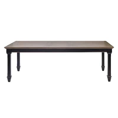 Traditional Wood Kitchen Extension Dining Table, Black - Large