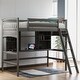 preview thumbnail 1 of 34, Twin Loft Bed with Desk and Shelving - Multi-Purpose Design Gray