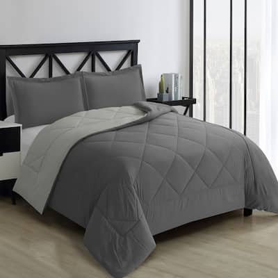 Swift Home Reversible Down Alternative Microfiber Bedding Comforter Set