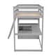 preview thumbnail 13 of 31, Stylish & Simple Twin Size Loft Bed with Desk and Shelves, Two Built-in Drawers, Safety Guaranteed, Multifunctionl Design, Gray