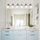 preview thumbnail 7 of 27, Modern Vanity Light with Seeded Glass Shade