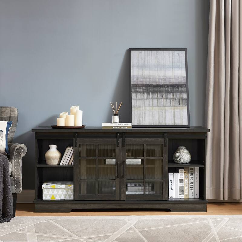 Multipurpose Sliding Door TV Stand Large Storage Cabinet