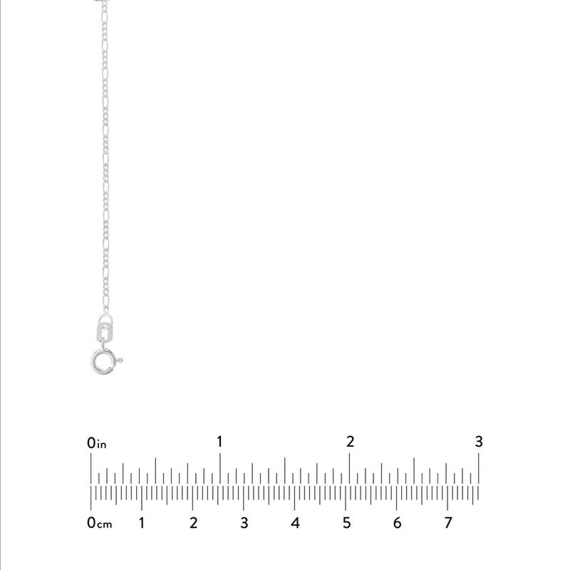 Curata 10k White Gold 1.28mm Figaro Chain Necklace (Spring Ring)