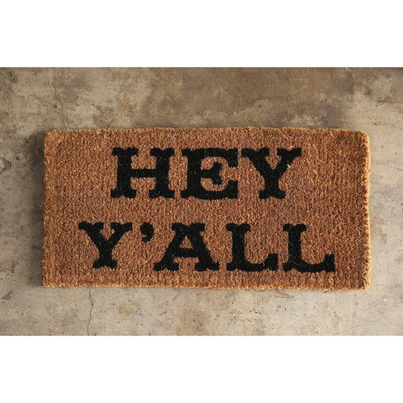 Natural Coir "Hey Y'all" Doormat