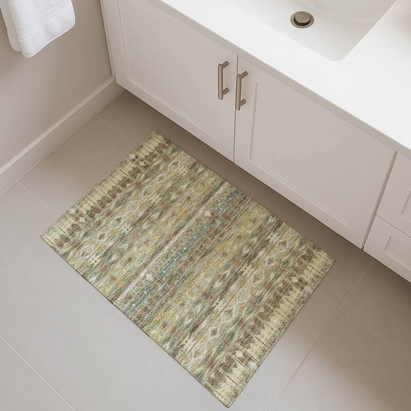 Machine Washable Indoor/ Outdoor Global Haswell Chantille Rug