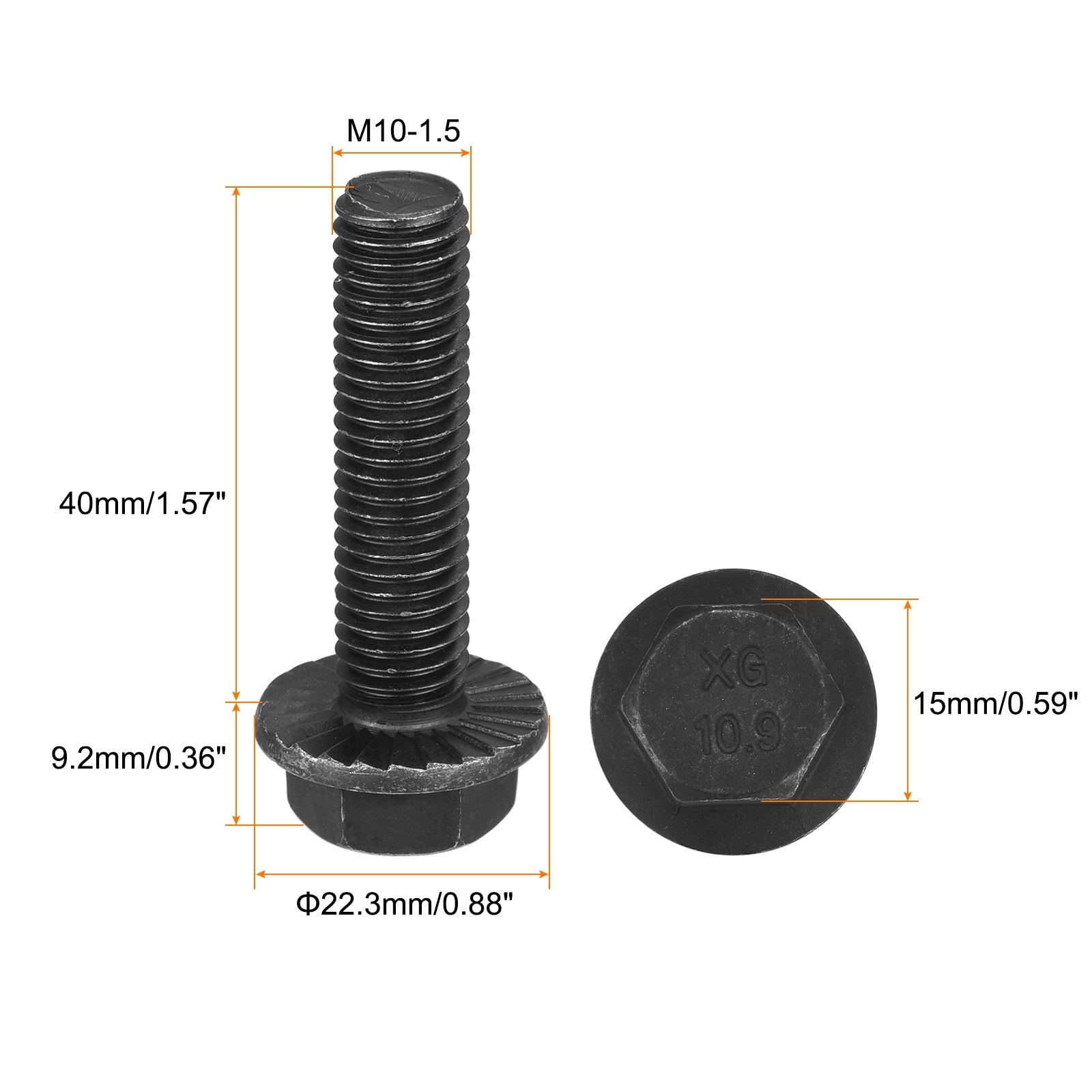 Hex Serrated Flange Bolt, Carbon Steel Screws