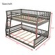 preview thumbnail 5 of 15, Solid Pine Wood Full XL Over Queen Bunk Bed with Ladder & Guardrails