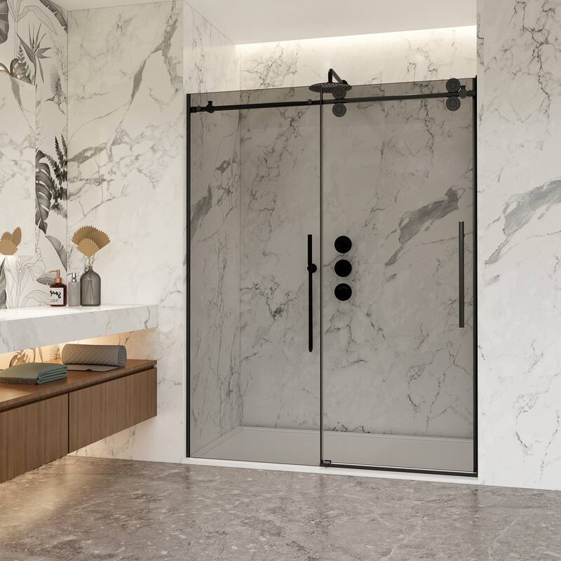 Echarri Single Sliding Frameless Shower Door with Tinted Glass