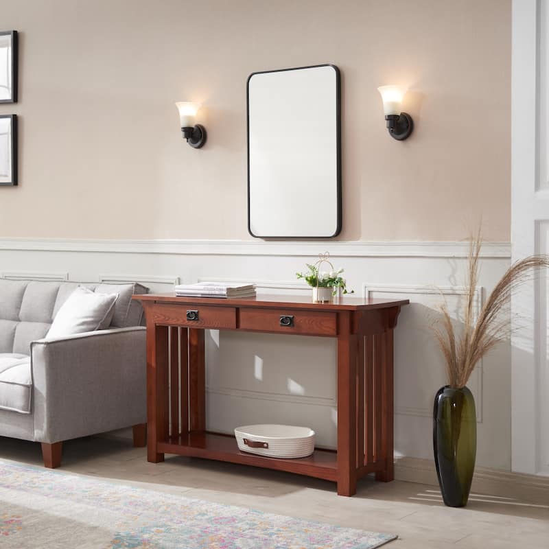 Leick Home 8233 Mission Console Table for Entryway - Brown
