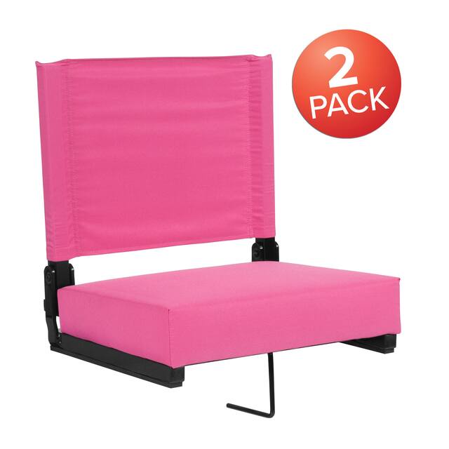 2 Pack 500 lb. Rated Lightweight Stadium Chair-Handle-Padded Seat