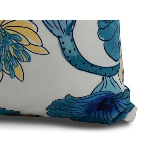 18 x 18 Inch Lotokoi Floral Print Outdoor Pillow