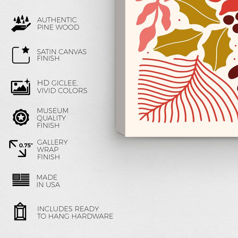 Wynwood Studio Canvas Floral and Botanical Plain Vine II Gold Modern & Contemporary Wall Art Canvas Print