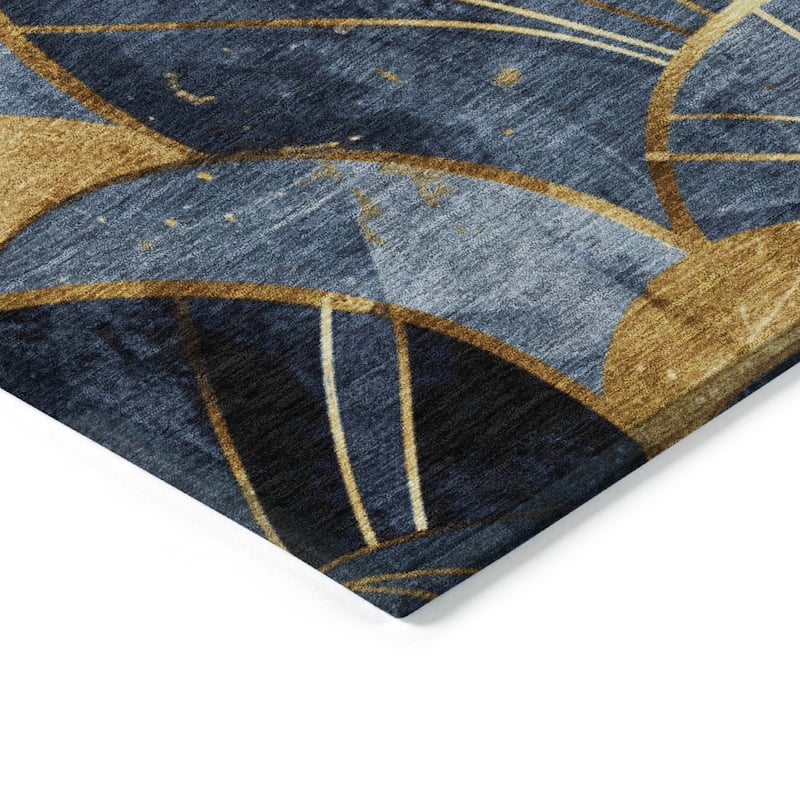 Machine Washable Indoor/Outdoor Glam Floral Chantille Rug