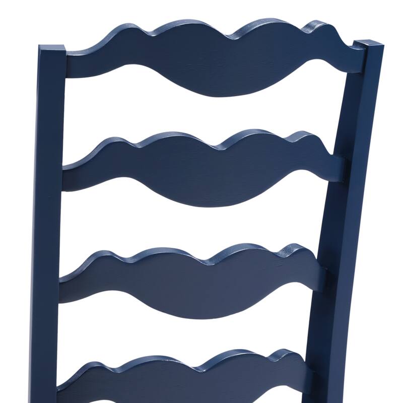 Distressed 17"W Wooden Ladder Back Dining Chairs