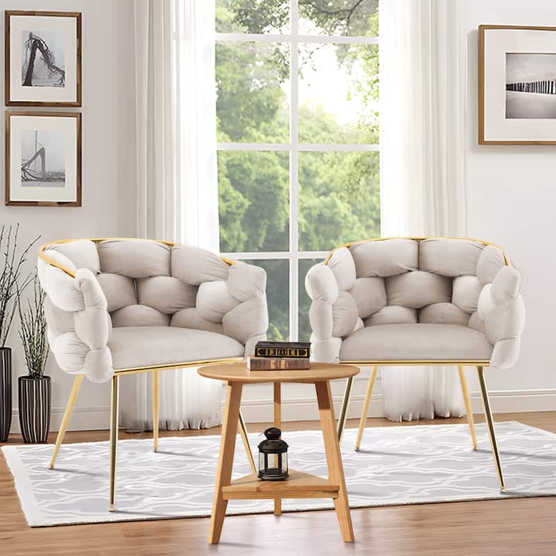 Modern Velvet Dining Chair with Metal Legs