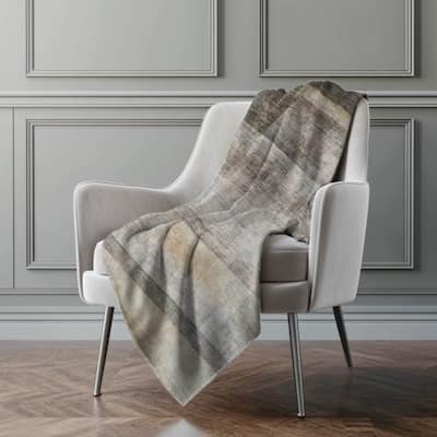 Premium Machine Washable Modern Ombre Sherpa Throw Blanket