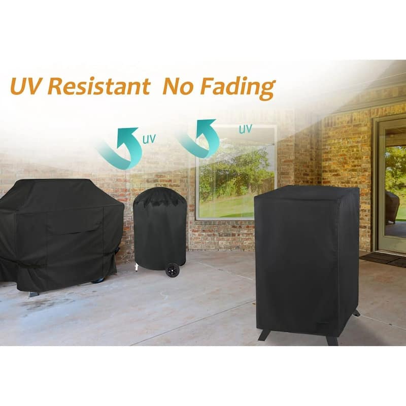 Heavy Duty Smoker Cover , Waterproof 400D with UV Protection for 40 Electric Smokers (Fits 19×18×35 Inches), All-Weather