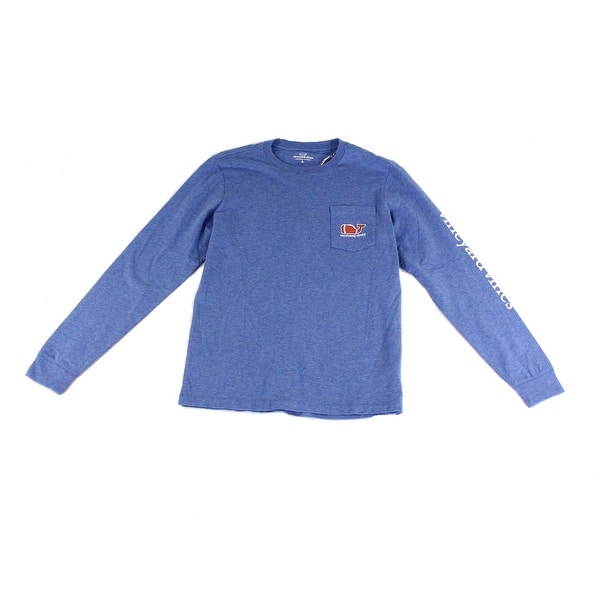 Shop Vineyard Vines Boy S T Shirt Heather Blue Size 6 Football