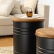 preview thumbnail 26 of 71, Glitzhome Industrial Farmhouse Round Storage Side Tables (Set of 2)