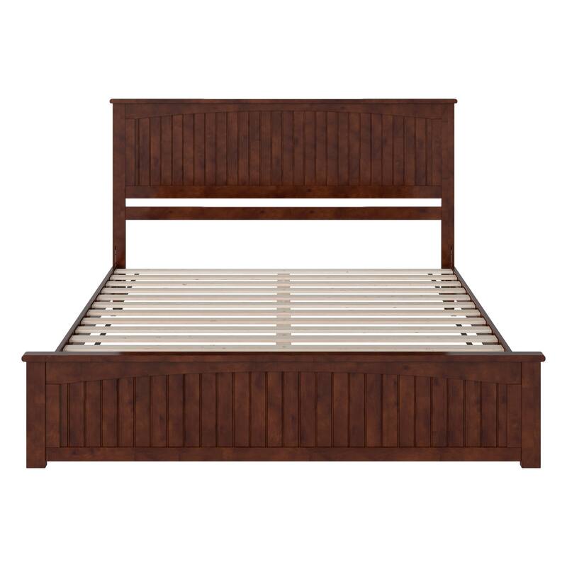 Naples Solid Wood Low Profile Platform Bed with Matching Footboard