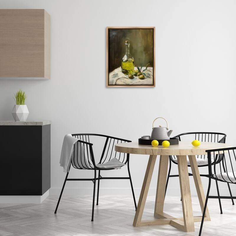 Stupell Olive Oil Still Life Framed Floater Canvas Wall Art Design By Arlington Prints
