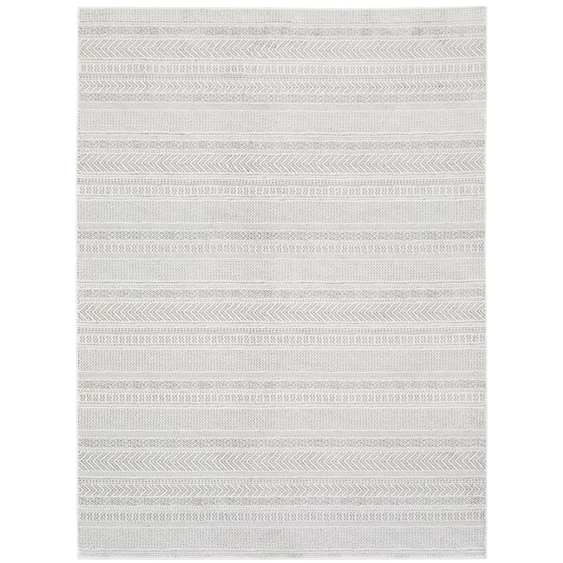 Davenport White Grey Geometric Casual Area Rug