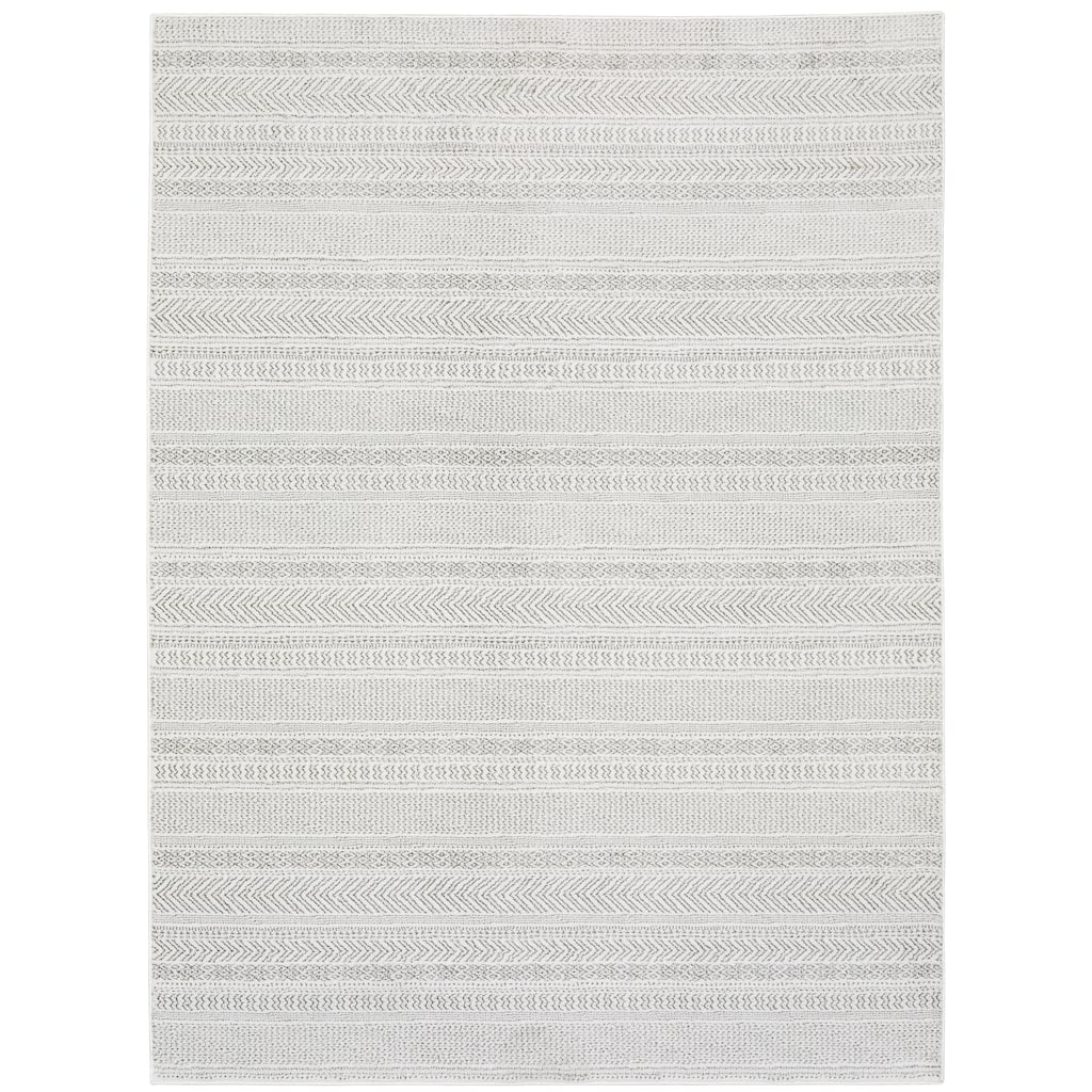 Davenport White Grey Geometric Casual Area Rug