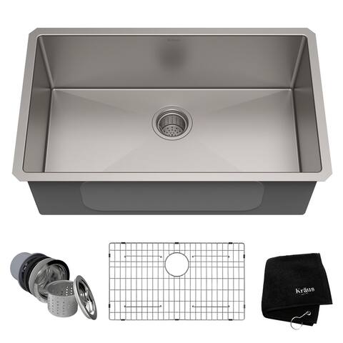 KRAUS Standart PRO Undermount Single Bowl Stainless Steel Kitchen Sink