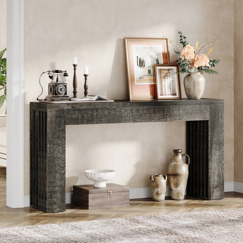 59-Inch Console Table for Living Room, Farmhouse Entryway Table