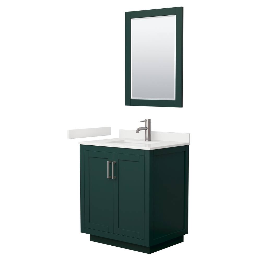 Miranda 30-inch Single Vanity, Quartz Top, 24-inch Mirror
