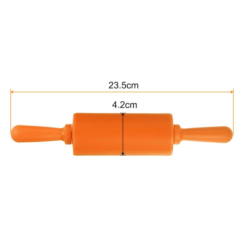 Silicone Rolling Pins for Baking 23.5cm x 4.2cm Roller Orange - Orange