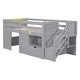 preview thumbnail 27 of 25, Solid Wood Low Loft Bed With Stair, Drawer, and Shelf.