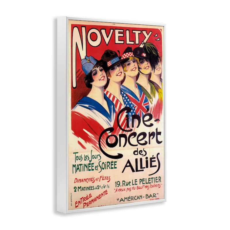 Stupell Vintage Novelty Concert Framed Giclee Art Design By Marcus Jules
