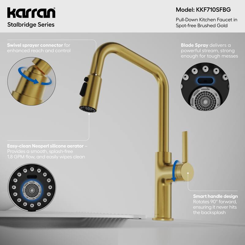 Karran Stalbridge Single Handle Pull-Down Sprayer Kitchen Faucet