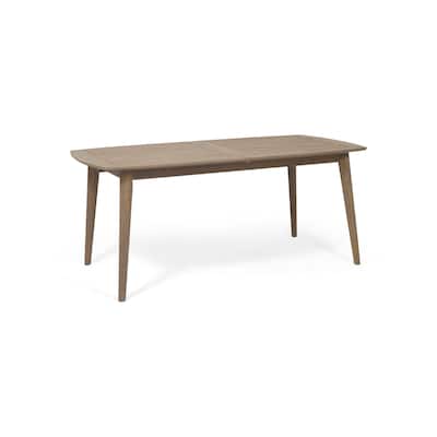 Sumona Outdoor Dining Table, Extendable, Brown Acacia Wood, 71-95 Inch