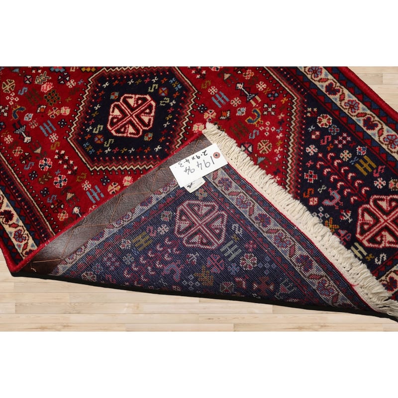2'9''x4'3'' Hand Knotted Silk Red Abadeh Traditional Rug - 2' 9'' x 4' 3''