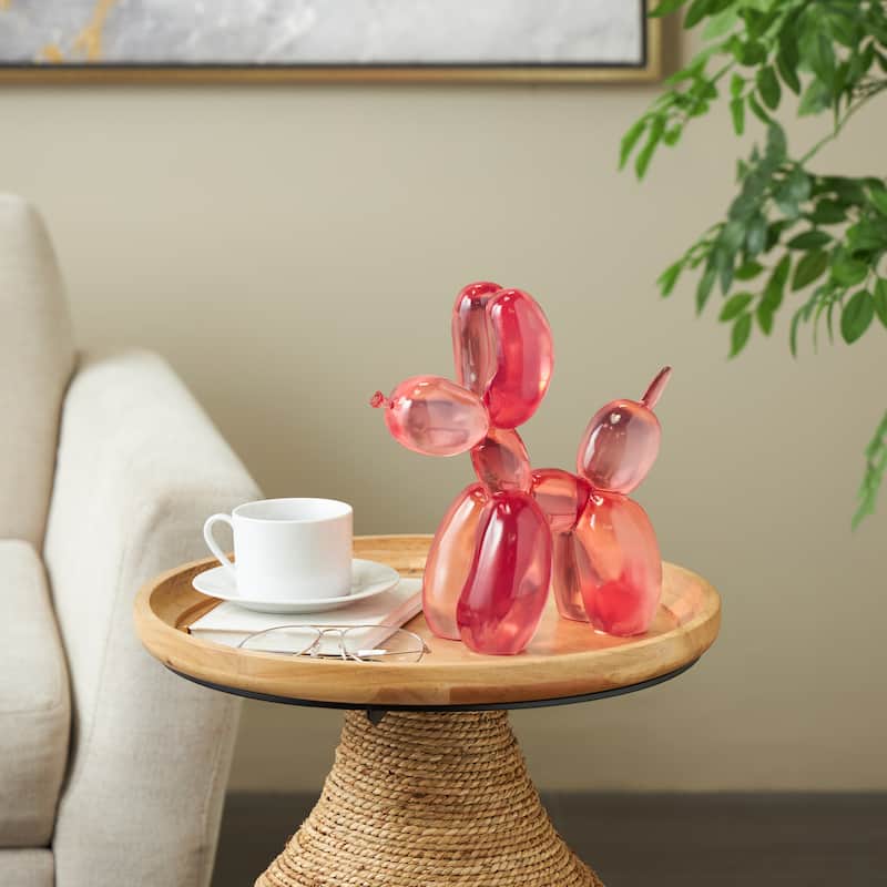 Resin Dog Tinted Balloon Sculpture - Light Blue, Green or Pink - Roche River Decor