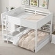 preview thumbnail 14 of 20, Queen Over Queen Bunk Bed, Wood Bunk Bed with Storage Cabinets and Charging Station