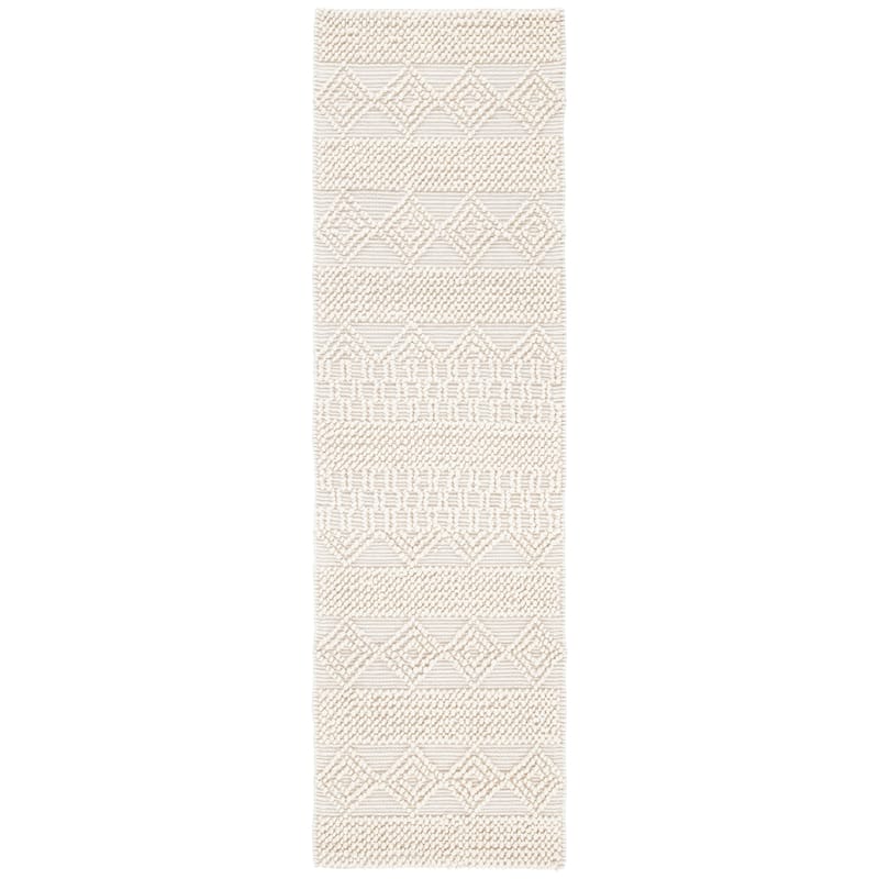 SAFAVIEH Handmade Natura Annedorte Wool Rug - 2'3" x 8' Runner - Ivory - Runner