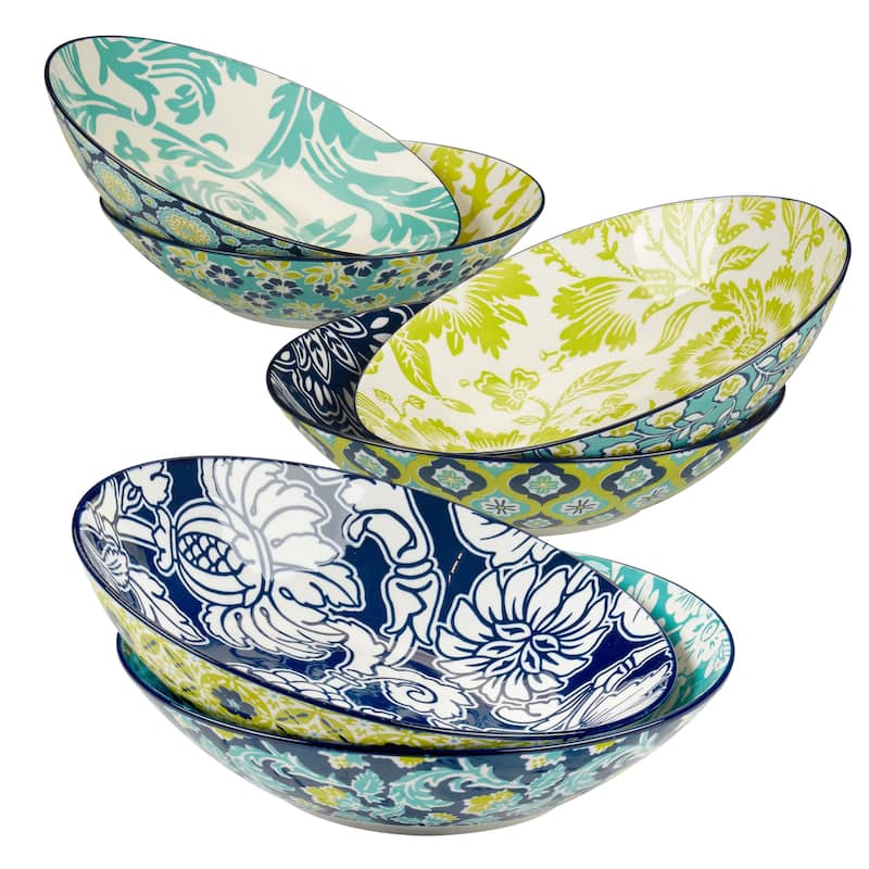 Certified International Tapestry Set of 6 Soup/Pasta Bowl 6 asst - 9.25" Diam x 2.25"