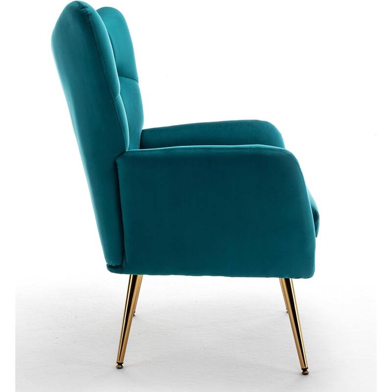 US Pride Furniture Modern Accent Chair with Ergonomic High Wingback Microfiber Upholstered Armchair with Metal Legs