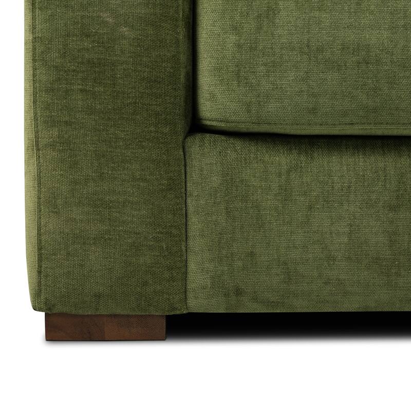 Poly & Bark Fano 99" Sofa in Distressed Green Velvet