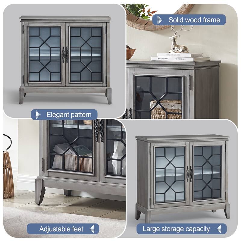 Sideboard & Buffets Cabinet, Accent Display Storage Distressed Console Cabinet for Entryway Living Room Bedroom Kitchen